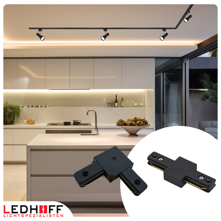 Oświetlenie szynowe czarne reflektor GU10 x5 szyna 3m