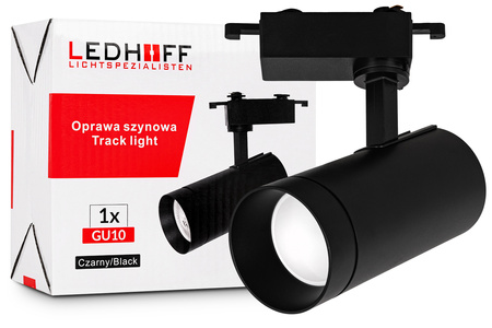 Oświetlenie szynowe czarne duże 5x lampa GU10 + szyna 2m