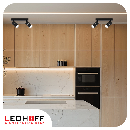 Kinkiet sufitowy podwójny SPOT GU10 czarny srebrny