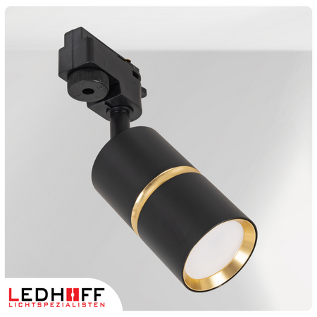 Reflektor szynowy czarny złoty GU10 lampa na szynoprzewód