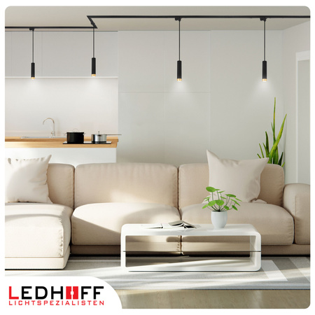 Reflektor szynowy czarny złoty GU10 lampa wisząca 1,5m na szynoprzewód