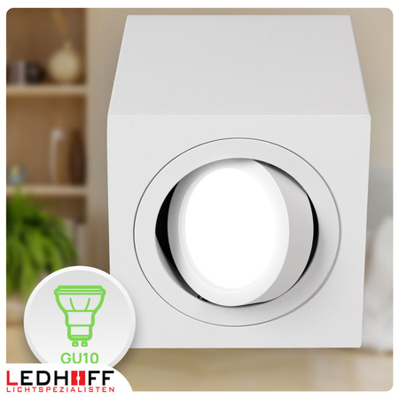 Oprawa sufitowa natynkowa kwadratowa Tuba GU10 biała