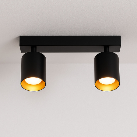 Lampa sufitowa Kinkiet natynkowy LED 2x GU10 czarno-złoty SPOT