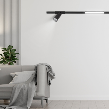 Lampa liniowa LED reflektor do szyny magnetycznej 12W CZARNA 4000K oprawa