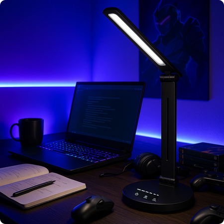 Lampka biurkowa LED czarna 5W + Timer