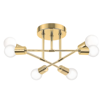 Lampa sufitowa złota metalowa E27 ozdobna 6-punktowa Trinity