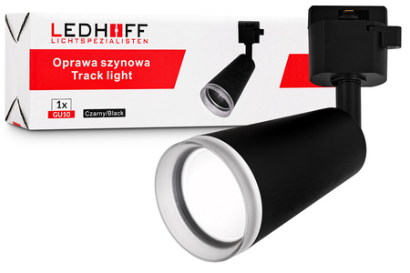 Oświetlenie szynowe czarne 8x lampa GU10 + szyna 4m