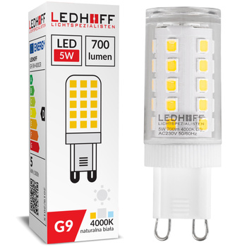 Żarówka LED G9 5W 700lm 4000K barwa neutralna