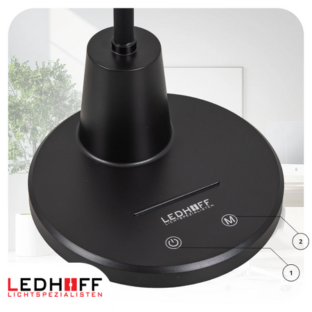 Lampka biurkowa LED czarna 10W 3 barwy światła