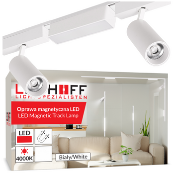 Oświetlenie szynowe magnetyczne ZESTAW listwa 1m + 3x reflektor LED