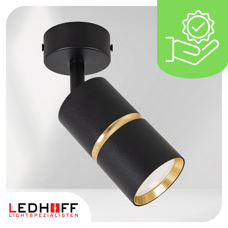 Kinkiet sufitowy pojedynczy SPOT GU10 czarny złoty