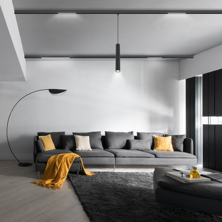 ZESTAW M20 3x Lampa soczewkowa punktowa LED 12W 22cm czarna 3 BARWY ŚWIATŁA + szyna magnetyczna 1m