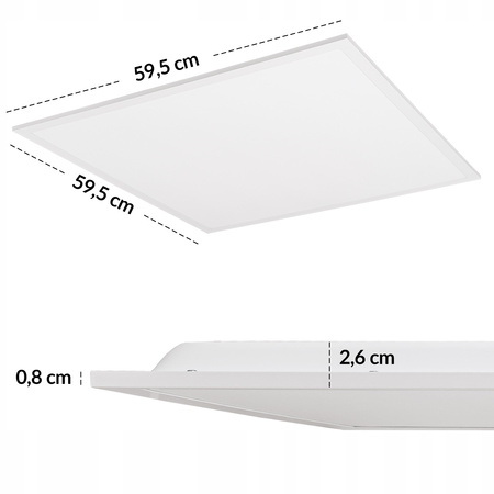 Panel podtynkowy LED 60x60cm 40W 6000lm UGR 19