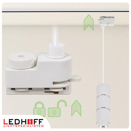 Oświetlenie szynowe biały srebrny 3x lampa wisząca 100cm GU10 szyna 1m