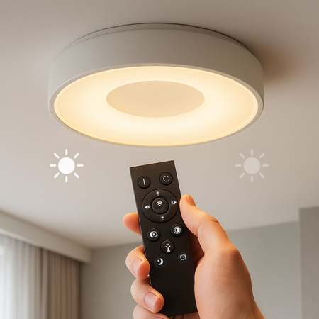 Plafon LED z pilotem Designerska Lampa sufitowa ściemniana 48cm NOVA