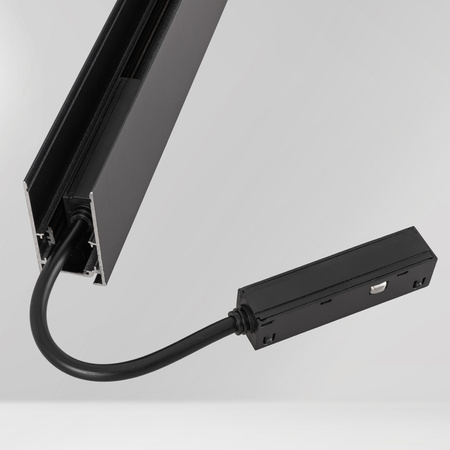 Łącznik poziomy do szyny magnetycznej M20 złączka zasilająca kątowa czarna