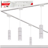 Oświetlenie szynowe biały srebrny 4x lampa wisząca 100cm GU10 szyna 2m