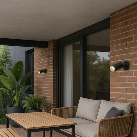 Kinkiet sufitowy pojedynczy SPOT GU10 czarny wodoodporny