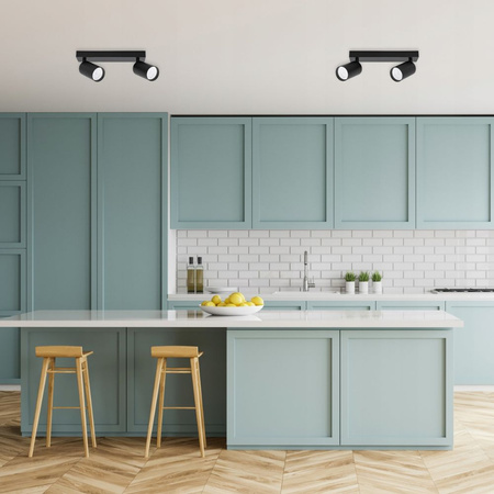 Kinkiet sufitowy podwójny Spot GU10 czarny