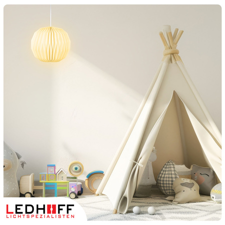 Lampa wisząca kula biała papierowa E27 do salonu sypialni NOWOCZESNA