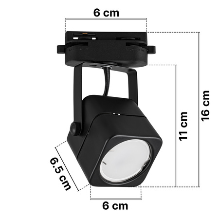 Oświetlenie szynowe czarne reflektor GU10 x5 szyna 3m