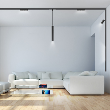 Lampa soczewkowa punktowa LED do szyny magnetycznej M20 12W 22cm ruchoma czarna 3 BARWY ŚWIATŁA