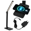 Lampka biurkowa LED czarna 6W z ładowarką indukcyjną i portem USB