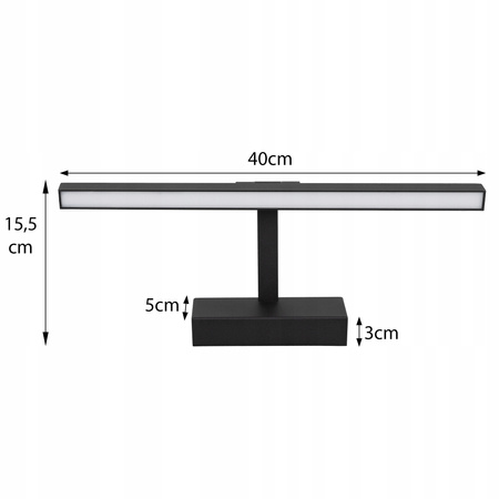 Kinkiet łazienkowy Lampa nad lustro 40cm czarny z REGULACJĄ