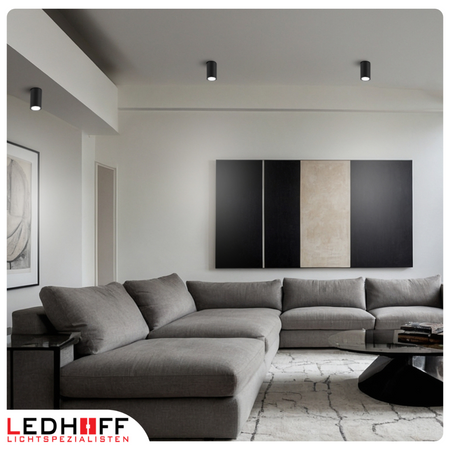 Oprawa sufitowa natynkowa tuba GU10 okrągła czarna IP44