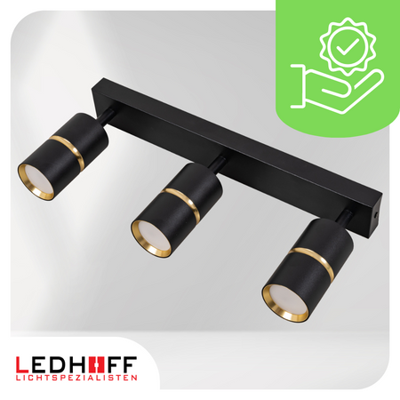 Kinkiet sufitowy Lampa potrójna SPOT GU10 czarna złota