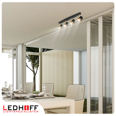 Kinkiet sufitowy poczwórny SPOT GU10 czarny złoty