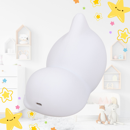 Lampka nocna LED dla dzieci KOTEK wielokolorowe światło RGB miękki silikon