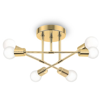 Lampa sufitowa złota metalowa E27 ozdobna 6-punktowa Trinity