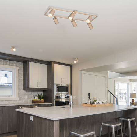 Lampa sufitowa Kinkiet 6x GU10 prostokąt beżowy kaszmirowy LUMIO