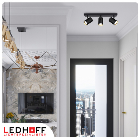 Lampa sufitowa Kinkiet potrójny GU10 czarny LINEA