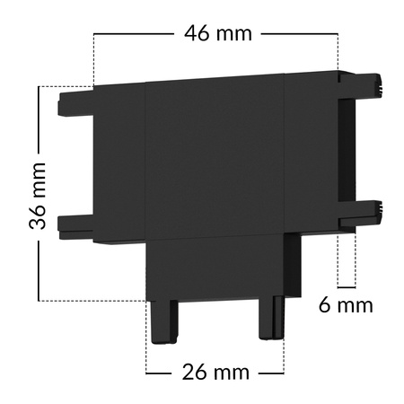 Łącznik typ T do szynoprzewodu oświetlenia magnetycznego trójnik CZARNY