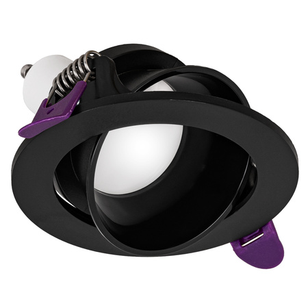 4x Oprawa halogenowa sufitowa podtynkowa GU10 czarna RUCHOMA