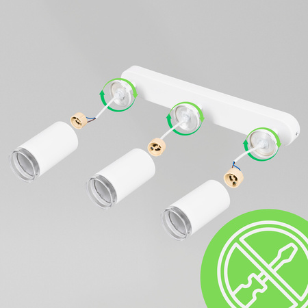 Kinkiet sufitowy potrójny SPOT 3xGU10 biały wodoodporny