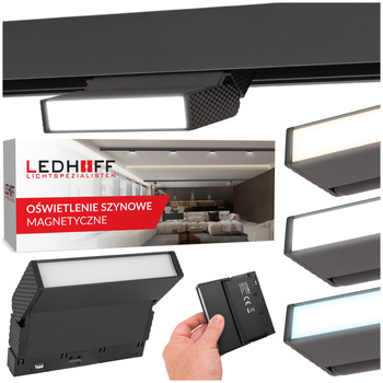 Lampa liniowa LED do szyny magnetycznej M20 6W 11cm ruchoma czarna 3 BARWY ŚWIATŁA