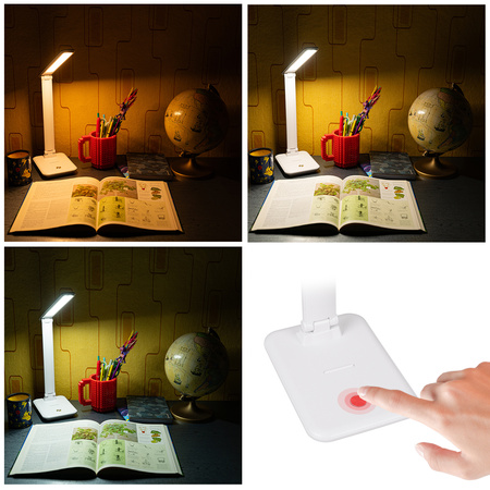 Lampka biurkowa LED biała 9W z uchwytem na telefon