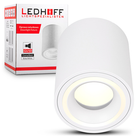 Oprawa sufitowa natynkowa Tuba GU10 okrągła biała