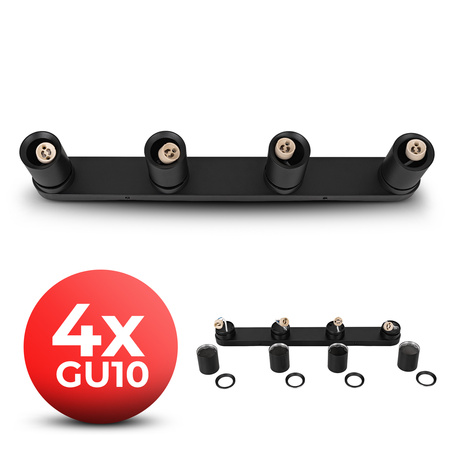 Kinkiet sufitowy poczwórny Spot GU10 czarny