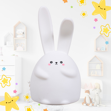 Lampka nocna LED dla dzieci KRÓLIK wielokolorowe światło RGB miękki silikon