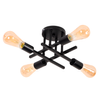Lampa sufitowa czarna metalowa E27 ozdobna 4-punktowa