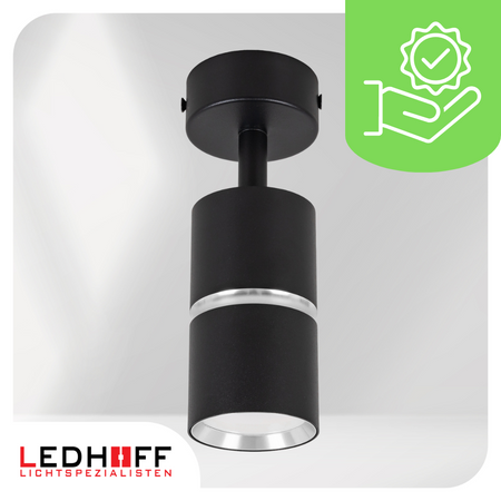 Kinkiet sufitowy pojedynczy SPOT GU10 czarny srebrny