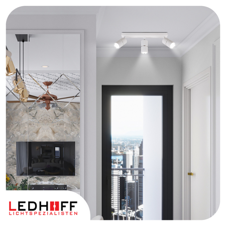 Kinkiet sufitowy Lampa potrójna SPOT GU10 biała srebrna