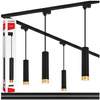 Oświetlenie szynowe czarny złoty 4x lampa wisząca 150cm GU10 szyna 2m