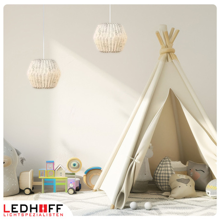 Lampa wisząca kula biała papierowa E27 do pokoju dziecka ZWIERZĘTA