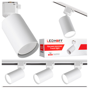 Oświetlenie szynowe białe reflektor GU10 x3 szyna 1m