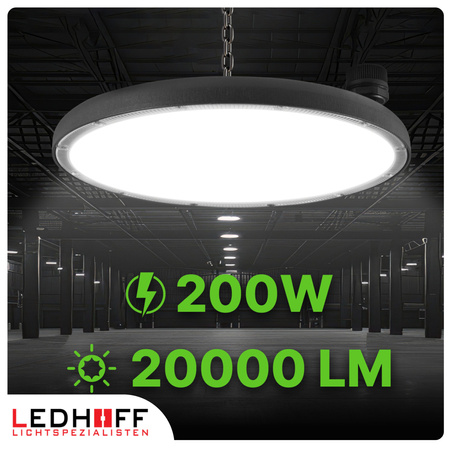 Lampa przemysłowa LED HighBay UFO 200W 3 barwy światła na magazyn halę